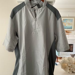 NWT adidas 1/4 zip half sleeve golf windbreaker